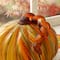 Glitzhome® Large Glass Pumpkin, Multicolor Stripes